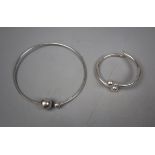 Silver torque bracelet & neckless