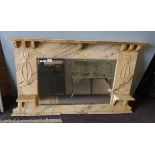 Faux marble Art Nouveau overmantle mirror