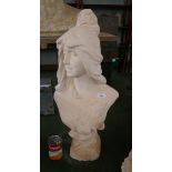 Bust of maiden - Approx height: 65cm