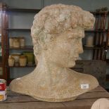 Large composite bust of David - Approx height: 48cm