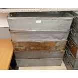 5 galvanised tote pans