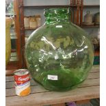 Green glass carboy - Approx height: 37cm