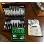 Collection of cased flatware etc.