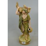 Royal Dux figure of a bearded water carrier decorated with gilt highlights - Approx height: 41cm