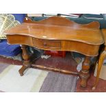 Late 19thC mahogany consul table - Approx size W: 115cm D: 52cm H: 83cm