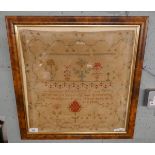 Antique framed sampler 1836