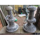 Pair of lead garden ornaments - Approx height: 62cm