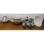 Victorian bedroom ceramics to include chamber pot, jug and bowl etc
