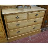 Pine chest of 2 over 2 drawers - Approx size W: 108cm D: 45cm H: 79cm
