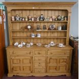 Large pine dresser - Approx size W: 187cm D: 48cm H: 211cm