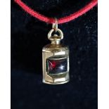 Antique 9ct gold port lamp pendant