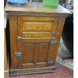 Antique pitch pine cabinet - Approx size W: 74cm D: 48cm H: 97cm