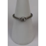 Platinum quarter carat diamond solitaire ring - Size M