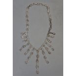 Silver stone set necklace