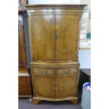 Walnut cocktail cabinet - Approx size W: 74cm D: 48cm H: 152cm