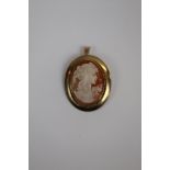 9ct gold cameo pendent/brooch