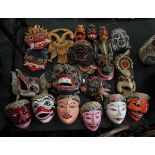 Large collection of mostly Indonesian masks