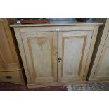 Antique pine cupboard - Approx size W: 128cm D: 49cm H: 125cm