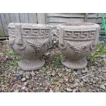 Pair of small stone planters