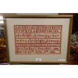 Antique framed sampler 1886