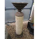 Plastic column urn on stand - Approx height: 94cm