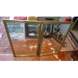 Pair of bevelled glass mirrors