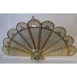 Vintage brass peacock firescreen