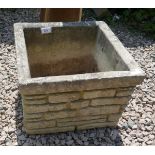 Square stone plant pot