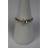 9ct gold 1/4 carat diamond solitaire ring - Size N