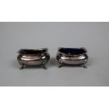 Pair of hallmarked silver salts - Approx weight of silver 87g