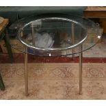 Chrome and glass round table