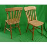 Pair of elm seated kitchen chairs