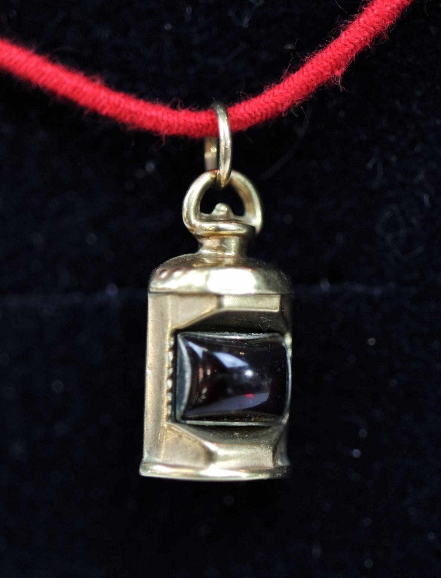 Antique 9ct gold port lamp pendant