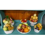 Collection of ceramic fruit baskets
