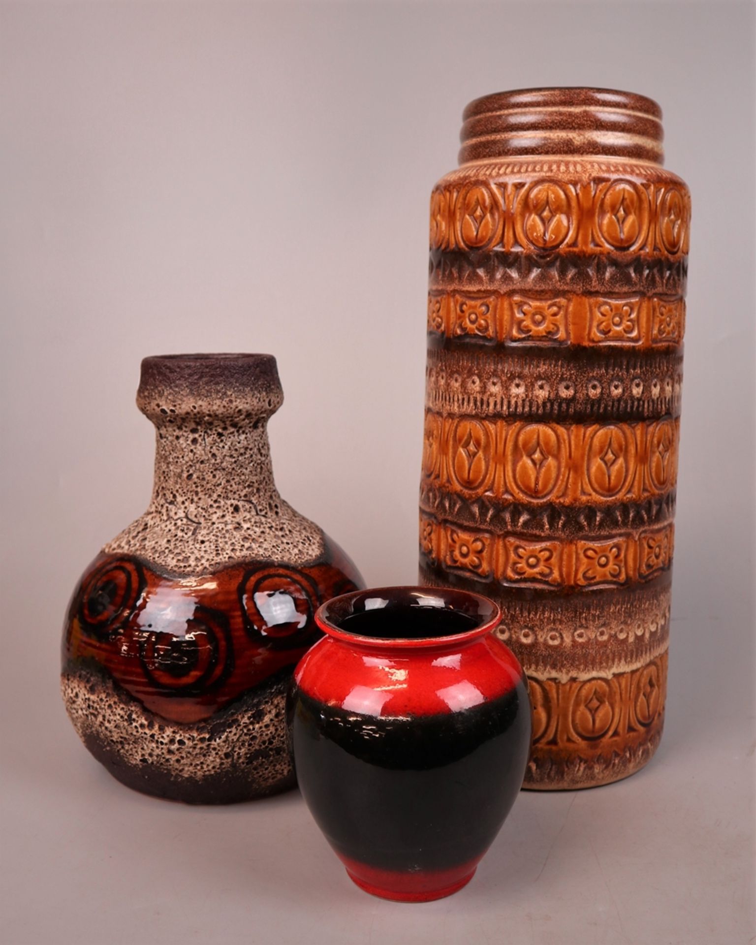 3 West German vases