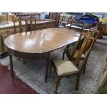 Edwardian D end dining table & 4 chairs