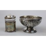 Hallmarked silver sugar bowl together with a hallmarked silver jam pot - Approx weight of silver