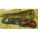 Antique violin in case