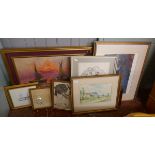 Collection of pictures to include oils, watercolours, prints etc