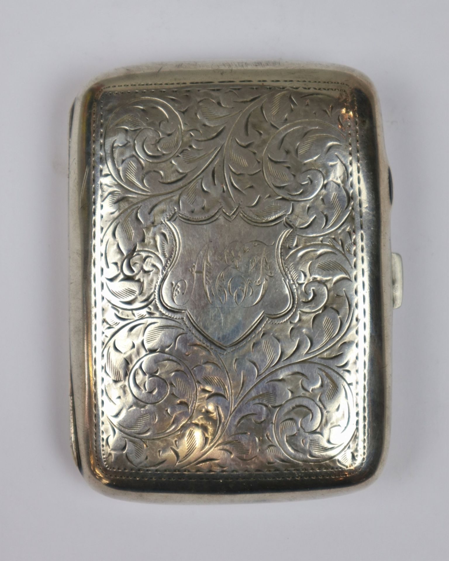 Hallmarked silver cigarette case - Approx 76g