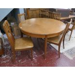 Mid century extending G-Plan table and 4 chairs