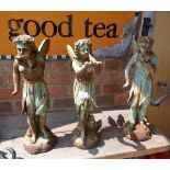 3 cast iron fairy figures - Approx height of tallest 52cm