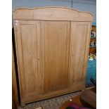 Large pine wardrobe - Approx size W: 163cm D: 62cm H: 207cm