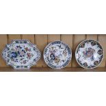 3 hand-painted Delft plates