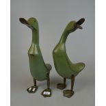 Pair of wooden ducks - Approx height 42cm