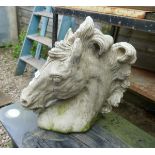 Stone horses head - Approx height 40cm