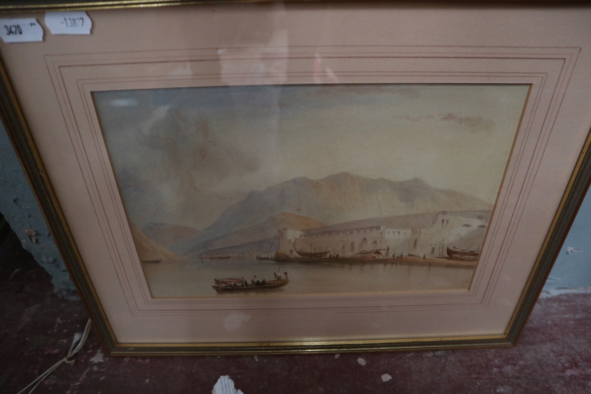 Pair of 19thC Grand Tour watercolours - Image 3 of 3