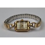 9ct gold cased watch