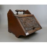 Wooden coal scuttle