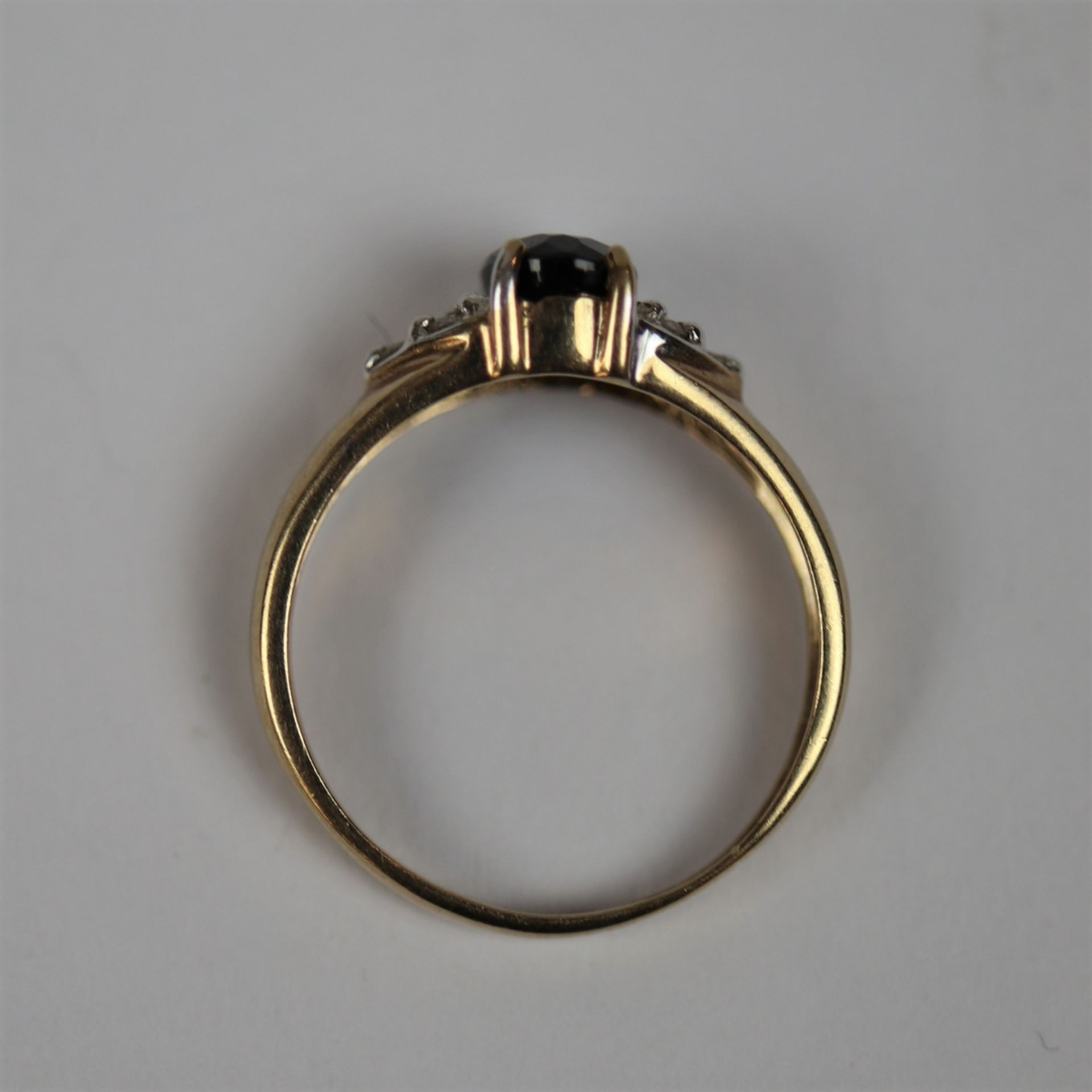 9ct gold sapphire and diamond set ring - Size L - Image 3 of 3